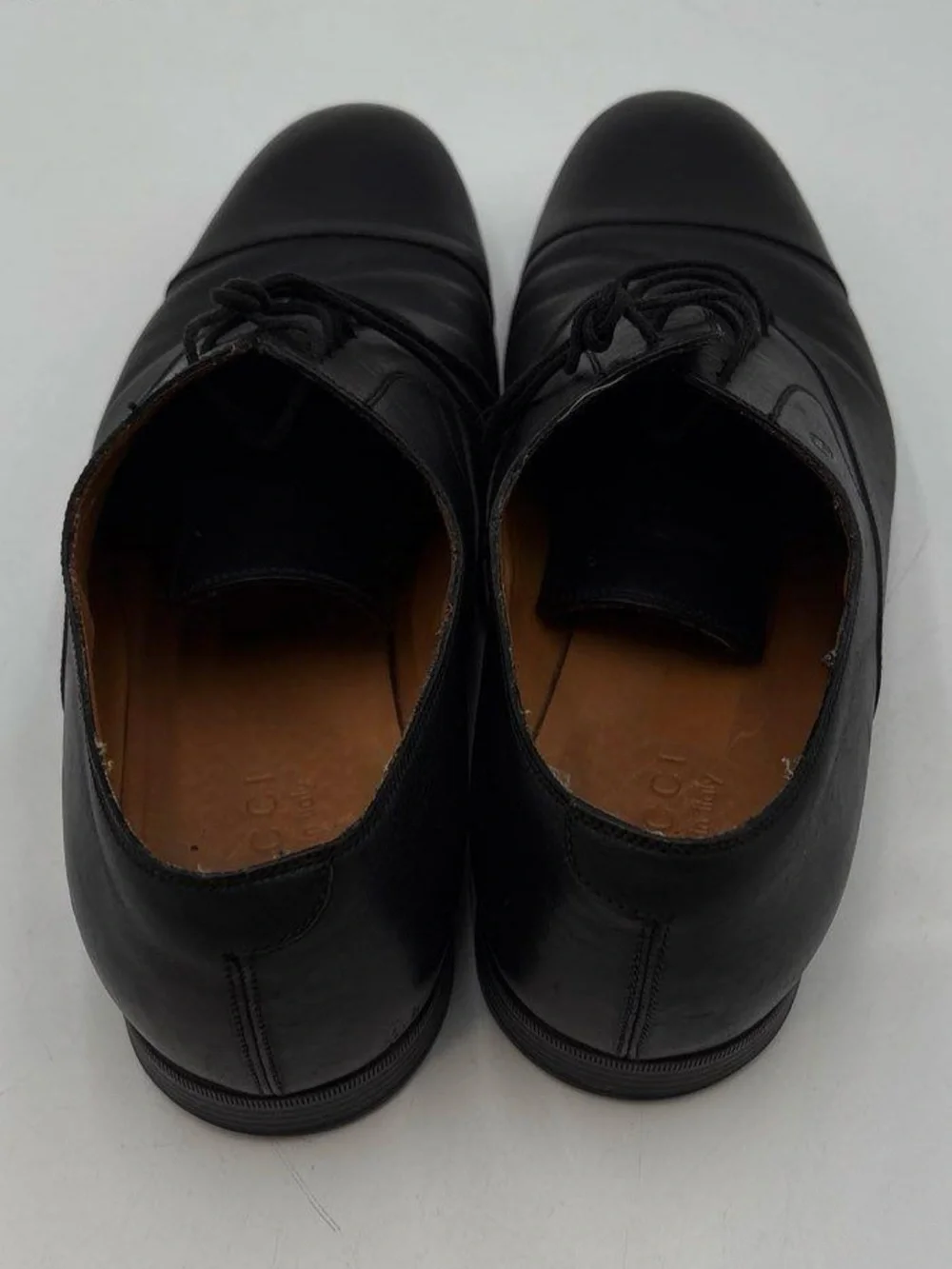 Gucci Classic Black Leather Oxford Dress Shoes - Men size 10